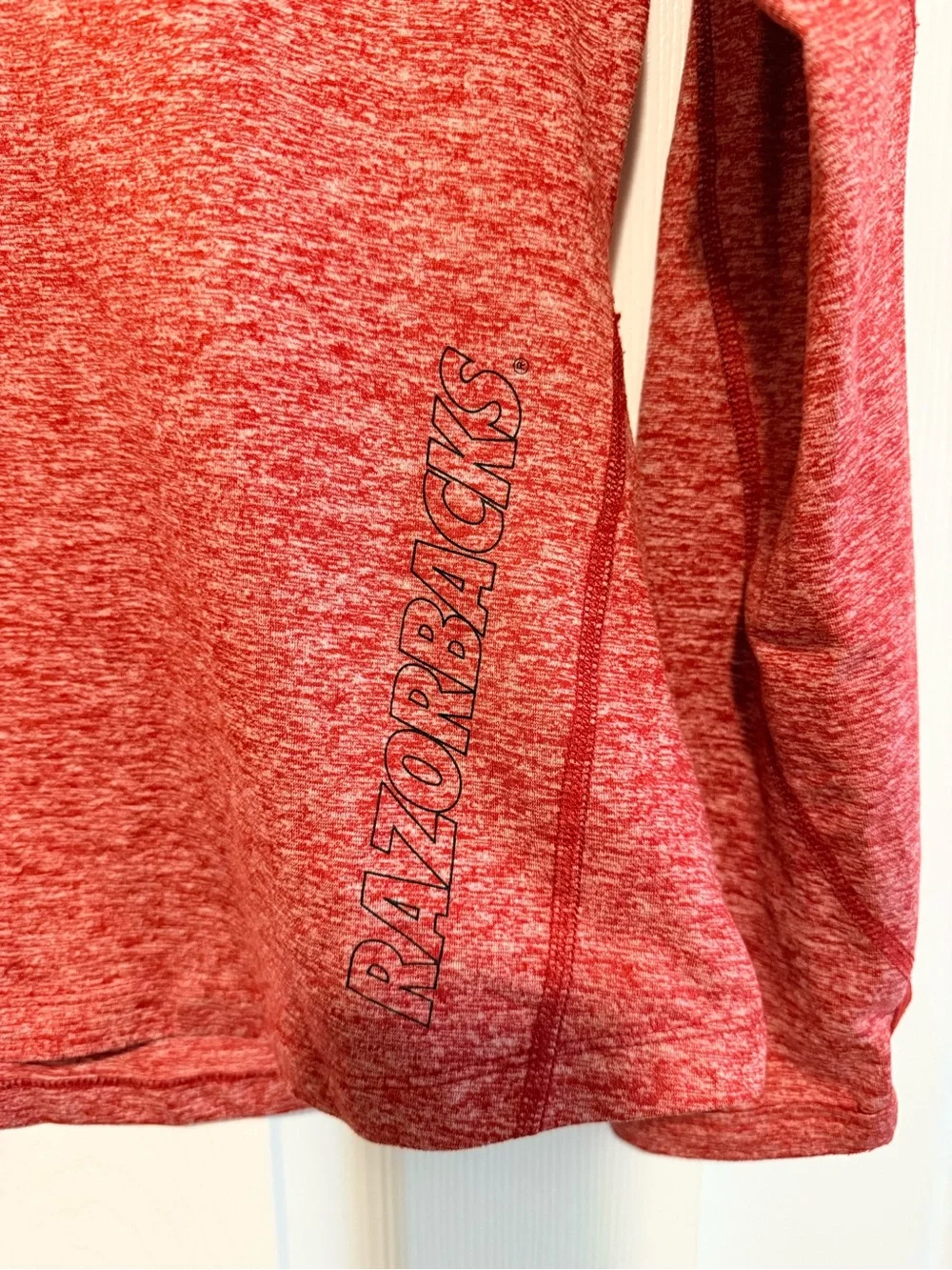 Nike Women's Arkansas Razorbacks Heather Red Quarter-Zip Pullover